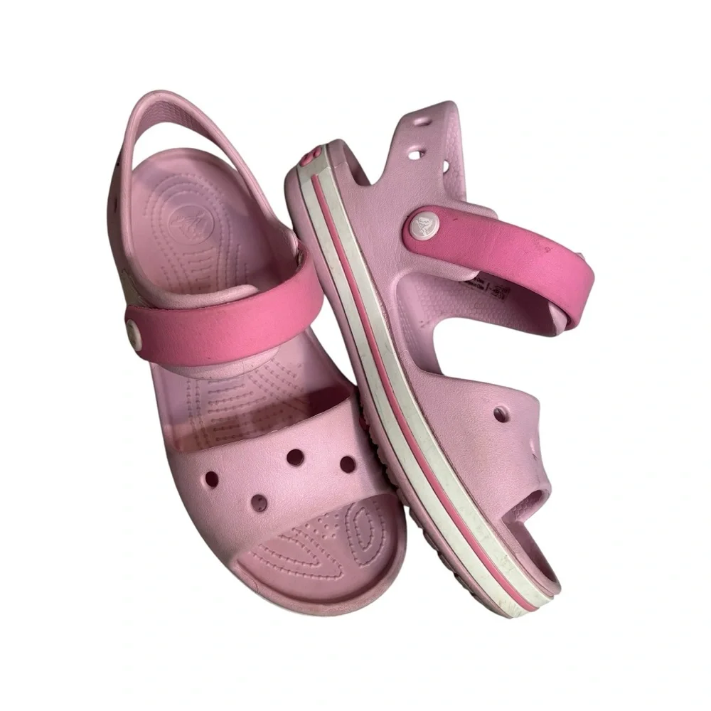 CROCS sandals Pink crocband girls size 2 summer shoes